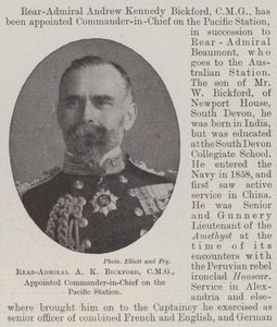 Rear-Admiral A K Bickford, CMG, appointed Commander-in-Chief on the Pacific Station by English Photographer