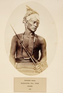 Rengma Naga, Marauding Hill Tribe, Assam, from The People of India, by J. Forbes Watson, published 1868