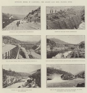 River-Bed Mining in California, the Golden Gate Mine, Feather River by English Photographer