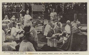 Scene at the Laying the Foundation-Stone by Cardinal Vaughan, reading the Litanies of the Saints by English Photographer