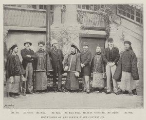 Signatories of the Sikkim-Tibet Convention by English Photographer