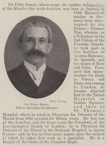 Sir Felix Semon, Who is Attending the Khedive