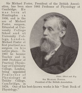 Sir Michael Foster, President of the British Association