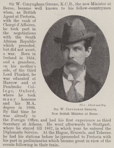 Sir W Conyngham Greene, New British Minister at Berne