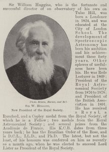 Sir W Huggins, New President of the Royal Society