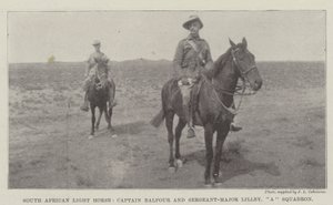 South African Light Horse, Captain Balfour and Sergeant-Major Lilley, A Squadron by English Photographer