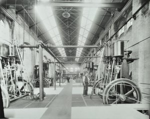 Southern Outfall Sewer, Crossness: interior of the engine house by English Photographer
