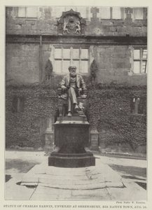 Statue of Charles Darwin, Unveiled at Shrewsbury, His Native Town, 10 August by English Photographer