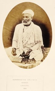 Suroosatee Brahmin, Hindoo, Lahore, from The People of India, by J. Forbes Watson, published 1868
