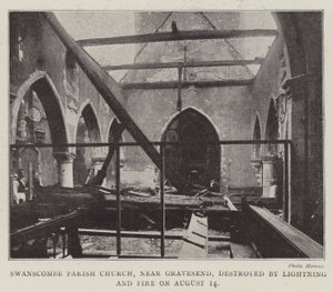 Swanscombe Parish Church, near Gravesend, destroyed by Lightning and Fire on 14 August by English Photographer