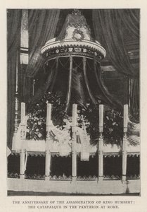 The Anniversary of the Assassination of King Humbert, the Catafalque in the Pantheon at Rome by English Photographer