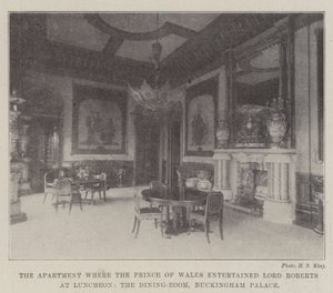 The Apartment where the Prince of Wales entertained Lord Roberts at Luncheon, the Dining-Room, Buckingham Palace by English Photographer