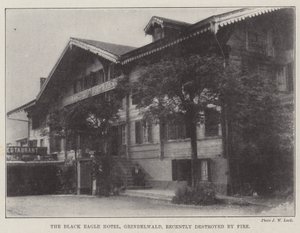 The Black Eagle Hotel, Grindelwald, Recently Destroyed by Fire by English Photographer