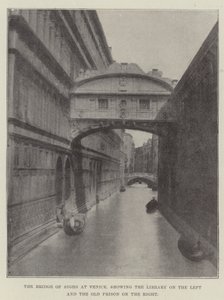 The Bridge of Sighs at Venice, Showing the Library on the Left and the Old Prison on the Right by English Photographer
