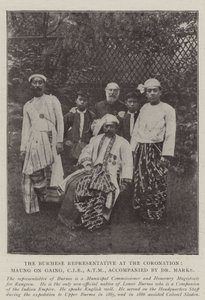 The Burmese Representative at the Coronation, Maung On Gaing, CIE, ATM, accompanied by Dr Marks by English Photographer
