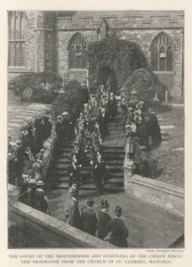 The Court of the Brotherhood and Guestling of the Cinque Ports, the Procession from the Church of St Clement, Hastings by English Photographer