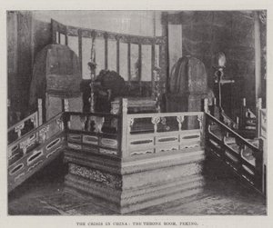 The Crisis in China, the Throne Room, Peking by English Photographer