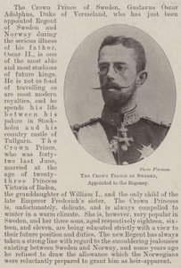 The Crown Prince of Sweden, appointed to the Regency by English Photographer