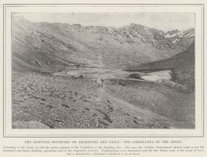 The Disputed Boundary of Argentina and Chile, the Cordillera of the Andes by English Photographer