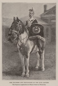 The Drummer and Drum-Horse of the 17th Lancers by English Photographer