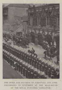 The Duke and Duchess of Cornwall and York Proceeding to Luncheon at the Mess-House of the Royal Fusiliers, Gibraltar by English Photographer