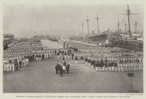 The Early Morning Parade of Bluejackets Forming the Portsmouth Depot, Captain Hammet and Officers in the Centre