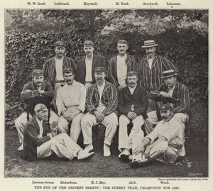 The End of the Cricket Season, the Surrey Team, Champions for 1895 by English Photographer