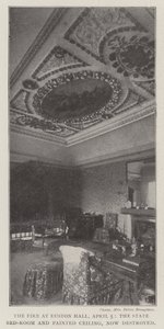 The Fire at Euston Hall, 5 April, the State Bedroom and Painted Ceiling, Now Destroyed by English Photographer