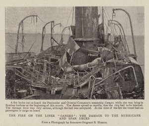 The Fire on the Liner Ganges, the Damage to the Hurricane and Spar Decks