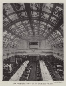 The First-Class Saloon of the Steam-Ship Paris by English Photographer