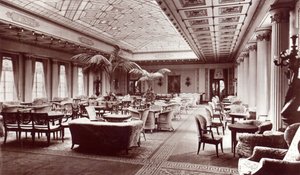 The First Class Lounge onboard the HMS Homeric by English Photographer