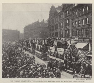 The Formal Starting of the Corporation Electric Cars at Manchester on 6 June