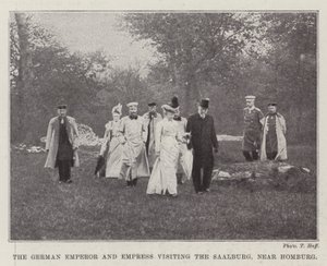 The German Emperor and Empress Visiting the Saalburg, Near Homburg by English Photographer