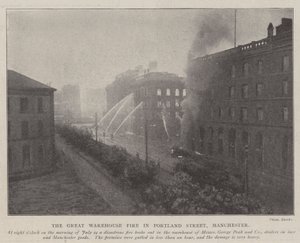 The Great Warehouse Fire in Portland Street, Manchester by English Photographer