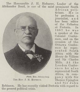 The Honourable J H Hofmeyr by English Photographer