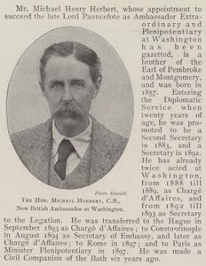 The Honourable Michael Herbert, CB, New British Ambassador at Washington by English Photographer