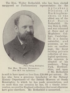 The Honourable Walter Rothschild, New MP for Aylesbury by English Photographer