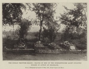 The Indian Frontier Rising, Graves of Men of the Somersetshire Light Infantry Killed in Action at Shabkadr by English Photographer