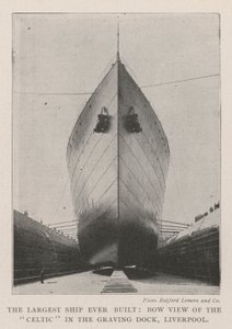 The Largest Ship ever built, Bow View of the Celtic in the Graving Dock, Liverpool by English Photographer