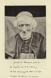 The Late Cardinal Newman by English Photographer