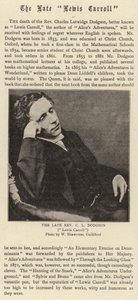 The Late Lewis Carroll by English Photographer
