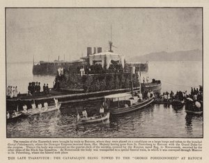 The Late Tsarevitch, the Catafalque being towed to the Georgi Pobedonosetz at Batoum