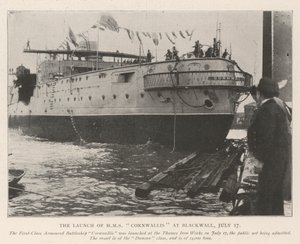 The Launch of HMS Cornwallis at Blackwall, 17 July by English Photographer