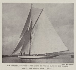 The Laurea, Winner of the Coupe de France Races in the Solent Against the French Yacht Anna by English Photographer