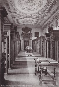 The Library, Queens College, Oxford by English Photographer