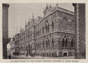 The Main Front of the Albert Memorial College in Queen Street by English Photographer