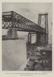 The New East River Bridge between New York and Brooklyn, the New York End by English Photographer
