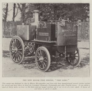 The New Motor Fire Engine, Fire King by English Photographer