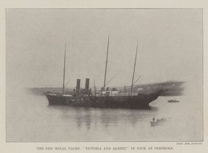 The New Royal Yacht, Victoria and Albert, in Dock at Pembroke by English Photographer