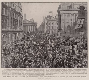 The News of the Relief of Ladysmith, the Demonstration in Front of the Mansion House by English Photographer